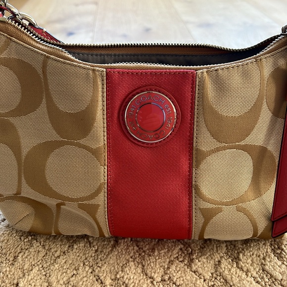 🔥COACH signature stripe vintage handbag F19218 - Picture 4 of 11